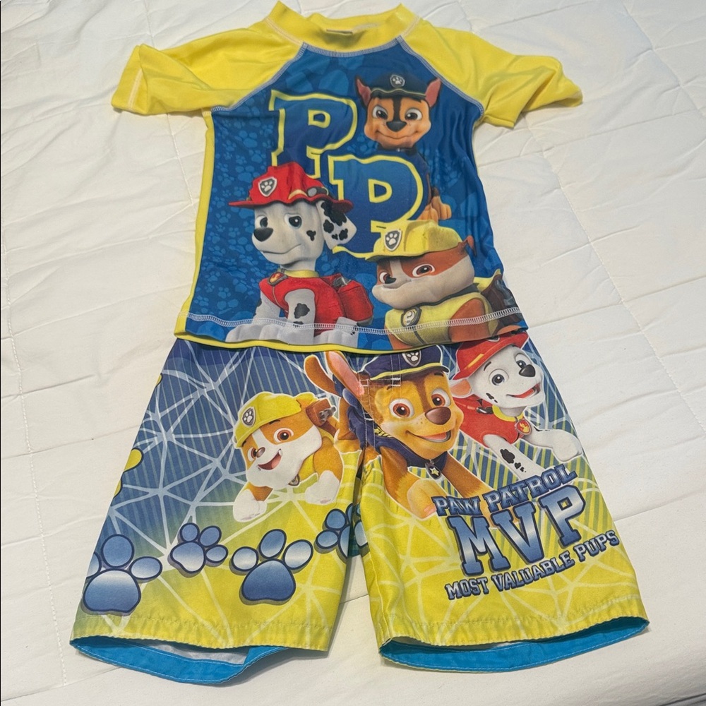 Paw Patrol Kids Rashguard Set - Blue and Yellow